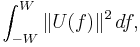 \int_{-W}^{W} {\|U(f)\|}^2 \,df,