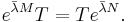 e^{\bar\lambda M}T = T e^{\bar\lambda N}.