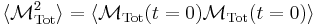 \langle \mathcal{M}_{\rm Tot}^2 \rangle = \langle \mathcal{M}_{\rm Tot} (t=0) \mathcal{M}_{\rm Tot}(t=0) \rangle