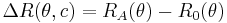 \ \Delta R(\theta, c)= R_A(\theta) - R_0(\theta)