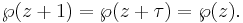 \wp(z%2B1) = \wp(z%2B\tau) = \wp(z).