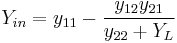 Y_{in} = y_{11} - \frac{y_{12}y_{21}}{y_{22}%2BY_L}