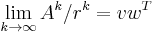  \lim_{k \rightarrow \infty} A^k/r^k = v w^T