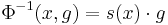 \Phi^{-1}(x,g) = s(x)\cdot g