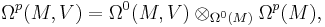 \Omega^p(M, V) = \Omega^0(M, V) \otimes_{\Omega^0(M)} \Omega^p(M),