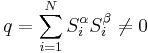 q = \sum_{i=1}^N S^\alpha_i S^\beta_i \neq 0