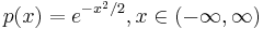 p(x)=e^{-x^2/2}, x\in(-\infty,\infty) 