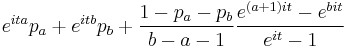 e^{ita}p_a%2Be^{itb}p_b%2B\frac{1-p_a-p_b}{b-a-1}\frac{e^{(a%2B1)it}-e^{bit}}{e^{it}-1}