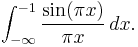 \int_{-\infty}^{-1} \frac{\sin(\pi x)}{\pi x}\,dx.