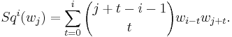 Sq^i(w_j)=\sum_{t=0}^i {j%2Bt-i-1 \choose t} w_{i-t}w_{j%2Bt}.