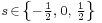 \scriptstyle s \,\in\, \left\{-\frac{1}{2},\; 0,\; \frac{1}{2}\right\}