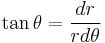 \tan\theta=\frac{dr}{rd\theta}