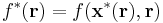 f^*(\bold r) = f(\bold x^*(\bold r), \bold r)