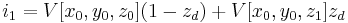  \ i_1 = V[x_0,y_0, z_0]  (1 - z_d) %2B V[x_0, y_0, z_1] z_d 