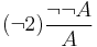 (\neg 2) \frac{\neg \neg A}{A}