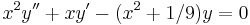 x^2y'' %2B xy' - (x^2 %2B 1/9)y = 0