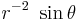  r^{-2}~\sin\theta \,