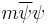 m\overline{\psi}\psi