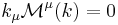  k_{\mu} \mathcal{M}^{\mu}(k) = 0 