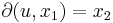 \partial (u,x_1) = x_2