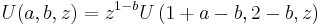 U(a,b,z)=z^{1-b} U\left(1%2Ba-b,2-b,z\right)