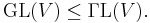 \operatorname{GL}(V) \leq \operatorname{\Gamma L}(V).