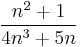 \frac{n^2 %2B 1}{4n^3 %2B 5n}