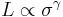 
L \propto \sigma^ \gamma
