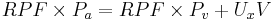 RPF \times P_a = RPF \times P_v %2B U_x V