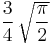 \frac{3}{4}\,\sqrt{\frac{\pi}{2}}