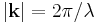 |{\mathbf k}| = 2\pi/\lambda