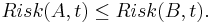 Risk(A,t)\leq Risk(B,t).