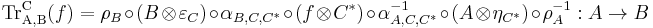 \mathrm{Tr_{A,B}^C}(f)=\rho_B\circ(B\otimes\varepsilon_C)\circ\alpha_{B,C,C^*}\circ(f\otimes C^*)\circ\alpha_{A,C,C^*}^{-1}\circ(A\otimes\eta_{C^*})\circ\rho_A^{-1}:A\to B