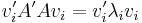 v_i' A' A v_i = v_i' \lambda _i v_i