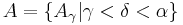 A=\{A_\gamma | \gamma < \delta <\alpha \}