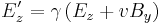 E'_z = \gamma \left ( E_z %2B v B_y \right )