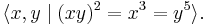 \langle x,y \mid (xy)^2=x^3=y^5\rangle.