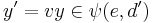 y'=vy \in\psi(e,d')