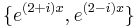 \{e^{(2%2Bi)x},e^{(2-i)x}\} \,