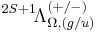 {}^{2S%2B1}\!\Lambda^{(%2B/-)}_{\Omega,(g/u)}