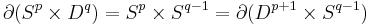 \partial(S^p \times D^q)=S^p \times S^{q-1}=\partial(D^{p%2B1}\times S^{q-1})