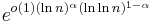 e^{o(1)(\ln n)^\alpha(\ln\ln n)^{1-\alpha}}