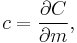 c={\partial C \over \partial m},