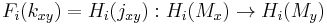 F_i(k_{xy})=H_i(j_{xy}): H_i(M_x) \rightarrow H_i(M_y)