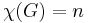 \chi(G)=n