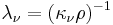 \lambda_\nu = (\kappa_\nu \rho)^{-1}