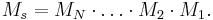 M_s = M_N \cdot \ldots \cdot M_2 \cdot M_1.