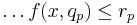 \ldots f(x,q_p) \leq r_p\,\!