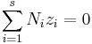 \sum_{i=1}^s N_i z_i = 0