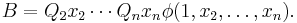 B = Q_2 x_2 \cdots Q_n x_n \phi(1, x_2, \dots, x_n).